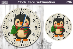Cute Penguin Clock Face | Christmas Clock Design Product Image 1