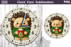 Cute Hedgehog Clock Face | Christmas Clock Design Product Image 1