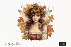 Watercolor Autumn Fairy Clipart | Watercolor Fall PNG Product Image 1
