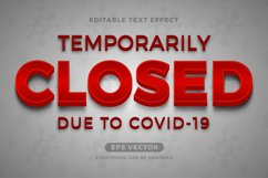 Temporary Closed editable text effect vector Product Image 1