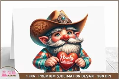 Western Cowboy Valentine Gnome png, Howdy Valentine png Product Image 2