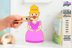 Clothespin Puppets Laser Cut | Moving Mouth DIY Toy Designs Product Image 1