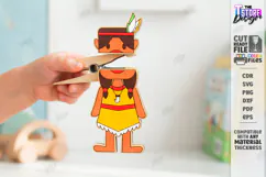 Clothespin Puppets Laser Cut | Moving Mouth DIY Toy Designs Product Image 1