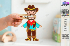 Clothespin Puppets Laser Cut | Moving Mouth DIY Toy Designs Product Image 1