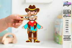 Clothespin Puppets Laser Cut | Moving Mouth DIY Toy Designs Product Image 1