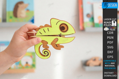 Animal Clothespin Puppets Laser Cut | Moving Mouth Toy SVG Product Image 1