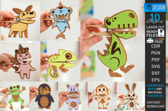 Animal Clothespin Puppets Laser Cut Bundle| Moving Mouth Toy Product Image 1
