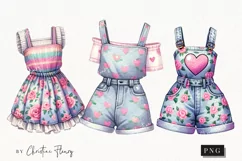 Girly Dress and Dungaree | Girly PNG Product Image 1