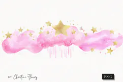 Pink Watercolor Clouds - Tooth Fairy PNG Product Image 1