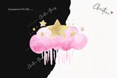 Pink Watercolor Clouds - Tooth Fairy PNG Product Image 2
