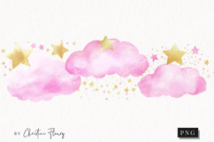 Pink Watercolor Clouds - Tooth Fairy PNG Product Image 1
