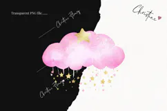 Pink Watercolor Clouds - Tooth Fairy PNG Product Image 2