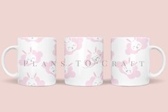 cloud easter bunny coffee mug sublimation wrap glass mug wrap svg presized for 11oz and 15oz glass ready to cut and sublimation files