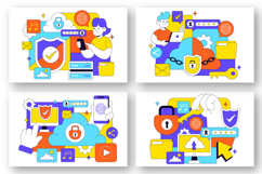 10 Digital Cloud Security Illustration Product Image 2