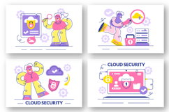 10 Digital Cloud Security Illustration Product Image 2