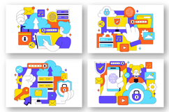 10 Digital Cloud Security Illustration Product Image 3