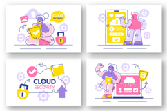 10 Digital Cloud Security Illustration Product Image 3