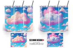Clouds Cartoon Background | Tumbler Sublimation Wrap Product Image 2