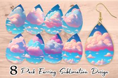 Clouds Cartoon Background Earring teardrop sublimation desig Product Image 1