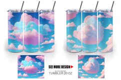 Clouds Cartoon Background | Tumbler Sublimation Wrap Product Image 5