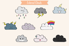 Clouds Colored Kawaii | Hand Drawn Weather, Rainbow, Moon Product Image 2