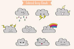 Clouds Colored Kawaii | Hand Drawn Weather, Rainbow, Moon Product Image 4