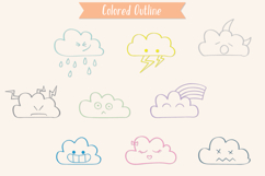 Clouds Colored Kawaii | Hand Drawn Weather, Rainbow, Moon Product Image 5