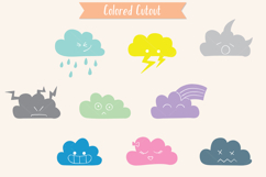 Clouds Colored Kawaii | Hand Drawn Weather, Rainbow, Moon Product Image 6