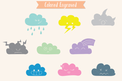 Clouds Colored Kawaii | Hand Drawn Weather, Rainbow, Moon Product Image 7