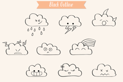 Clouds Kawaii | Hand Drawn Weather, Rainbow, Moon, Lightning Product Image 5