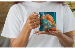 Clouds Realistic Orange Teal | Mug sublimation design Product Image 3