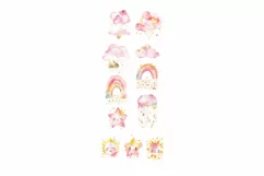 Baby Girl Nursery Watercolor Clipart Product Image 6
