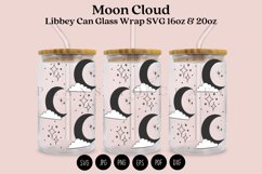 cloudy moon libbey beer can glass full wrap svg presized template for 16oz and 20oz glass for Cricut Silhouette and sublimation