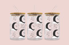 cloudy moon libbey beer can glass full wrap svg presized template for 16oz and 20oz glass for Cricut Silhouette and sublimation