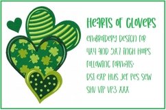 HEARTS OF CLOVERS EMBROIDERY DESIGN Product Image 1