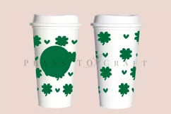 clover and heart st patricks day starbucks 16oz hot cup wrap svg presized template for tumbler grande