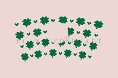 clover and heart st patricks day starbucks 16oz hot cup wrap svg presized template for tumbler grande