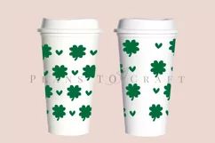 clover and heart st patricks day starbucks 16oz hot cup wrap svg presized template for tumbler grande