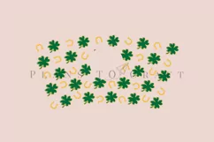 clover and horse shoe st patricks day starbucks 16oz hot cup wrap svg presized template for tumbler grande