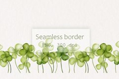 Clover leaves | Seamless border PNG Product Image 1