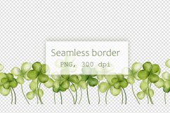Clover leaves | Seamless border PNG Product Image 2