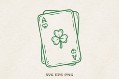 Ace of Clubs Playing Card SVG | Lucky Clover Card Line Art Product Image 1