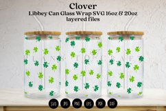 clover st patricks day themed Libbey glass can wrap design featuring loving style artwork available as digital files ready to download for crafting and decor projects