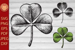 Clover with Three Leaf - eps, jog, dxf, svg, pdf, png files Product Image 1
