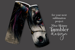 Fantasy Tumbler Wrap, Grunge Clown Unicorn Tumbler Wrap, t1 Product Image 2
