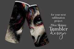 Fantasy Tumbler Wrap, Grunge Clown Unicorn Tumbler Wrap, t3 Product Image 2