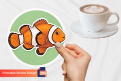 Clown fish Sticker, Tropical Fish Wall Art, Funny Fish Art Product Image 1