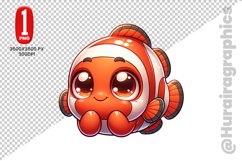 Cute Clown Fish Clipart - PNG File Product Image 1