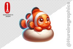 Cute Clown Fish Clipart - PNG File Product Image 1