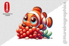 Cute Clown Fish Clipart - PNG File Product Image 1